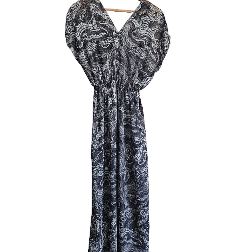 Womens XS Mossimo Sheer Boho Short Sleeve Long Maxi Dress
